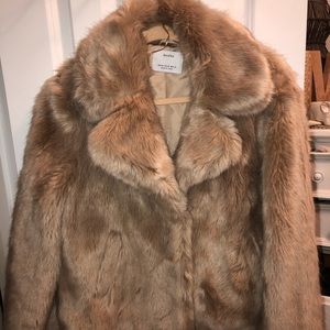 Bershka Tan Fur Coat